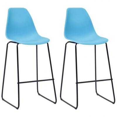 Emaga vidaxl krzesła barowe, 2 szt., niebieskie, plastik