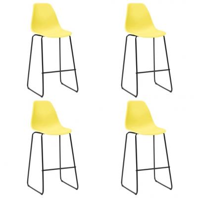 Emaga vidaxl krzesła barowe, 4 szt., żółte, plastik