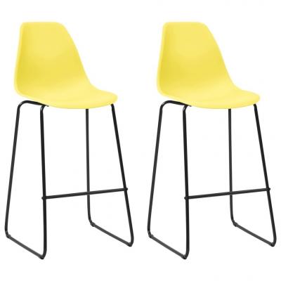 Emaga vidaxl krzesła barowe, 2 szt., żółte, plastik