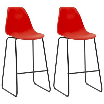 Emaga vidaxl krzesła barowe, 2 szt., czerwone, plastik