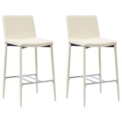 Emaga vidaxl krzesła barowe, 2 szt., kremowe, sztuczna skóra