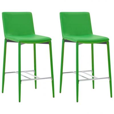 Emaga vidaxl krzesła barowe, 2 szt., zielone, sztuczna skóra