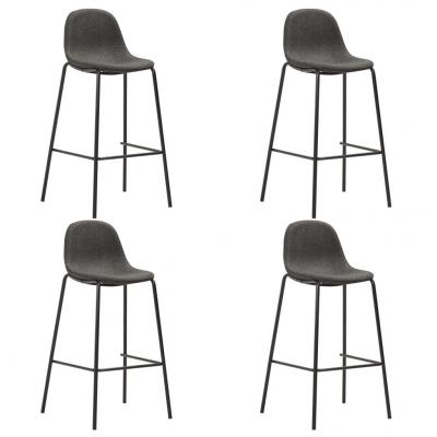 Emaga vidaxl krzesła barowe, 4 szt., ciemnoszare, tapicerowane tkaniną