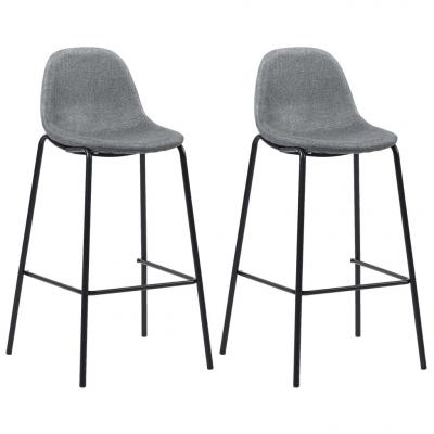 Emaga vidaxl krzesła barowe, 2 szt., jasnoszare, tapicerowane tkaniną