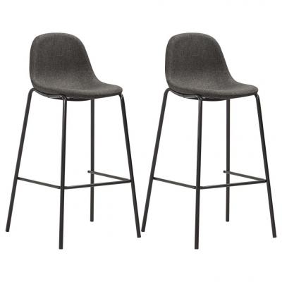 Emaga vidaxl krzesła barowe, 2 szt., ciemnoszare, tapicerowane tkaniną