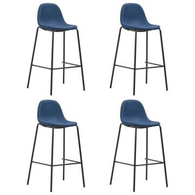 Emaga vidaxl krzesła barowe, 4 szt., niebieskie, tapicerowane tkaniną
