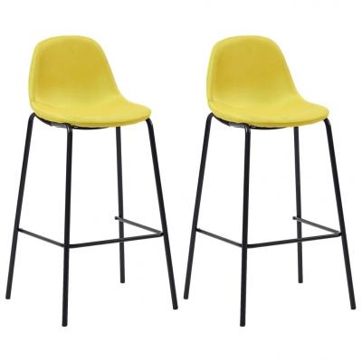 Emaga vidaxl krzesła barowe, 2 szt., żółte, tapicerowane tkaniną
