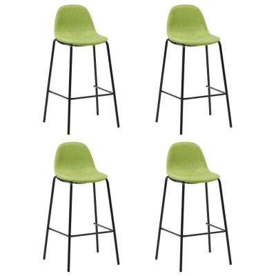 Emaga vidaxl krzesła barowe, 4 szt., zielone, tapicerowane tkaniną