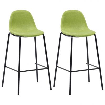 Emaga vidaxl krzesła barowe, 2 szt., zielone, tapicerowane tkaniną