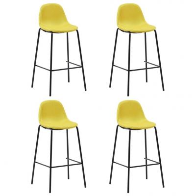 Emaga vidaxl krzesła barowe, 4 szt., żółte, tapicerowane tkaniną