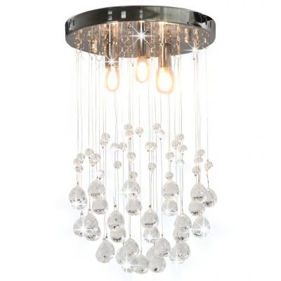 Emaga vidaxl lampa sufitowa z kryształkami i koralikami, srebrna, 3xg9