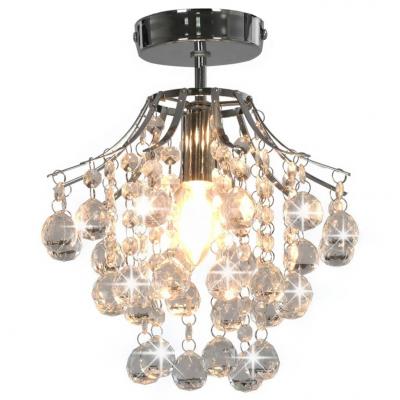 Emaga vidaxl lampa sufitowa z kryształkami i koralikami, srebrna, e14