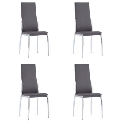 Emaga vidaxl krzesła jadalniane, 4 szt., szare, sztuczna skóra