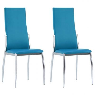 Emaga vidaxl krzesła jadalniane, 2 szt., niebieskie, sztuczna skóra