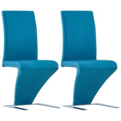 Emaga vidaxl krzesła o zygzakowatej formie 2 szt, niebieskie, sztuczna skóra