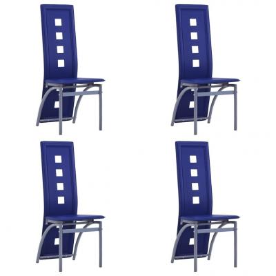 Emaga vidaxl krzesła stołowe, 4 szt., niebieskie, sztuczna skóra