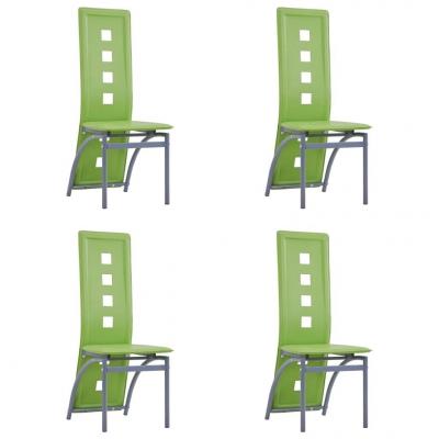Emaga vidaxl krzesła stołowe, 4 szt., zielone, sztuczna skóra