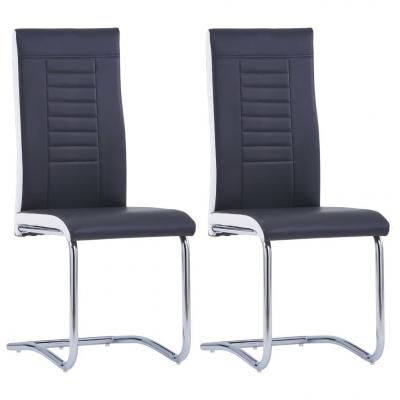 Emaga vidaxl krzesła jadalniane, wspornikowe, 2 szt., czarne, sztuczna skóra
