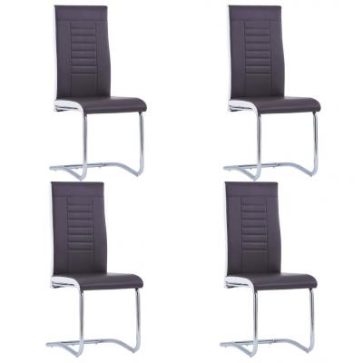 Emaga vidaxl krzesła stołowe, wspornikowe 4 szt., brązowe, sztuczna skóra