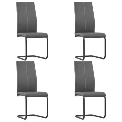 Emaga vidaxl krzesła stołowe, wspornikowe, 4 szt., szare, sztuczna skóra