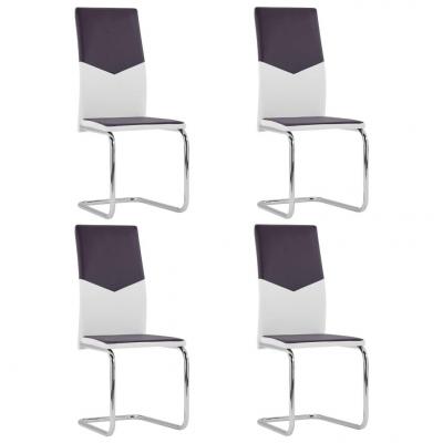 Emaga vidaxl krzesła stołowe, wspornikowe, 4 szt., brązowe, sztuczna skóra