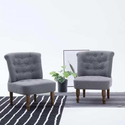 Emaga vidaxl krzesło w stylu francuskim, szare, materiałowe
