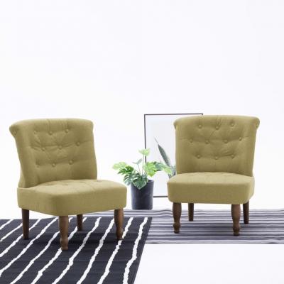Emaga vidaxl krzesło w stylu francuskim, zielone, materiałowe