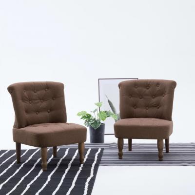 Emaga vidaxl krzesło w stylu francuskim, brązowe, materiałowe