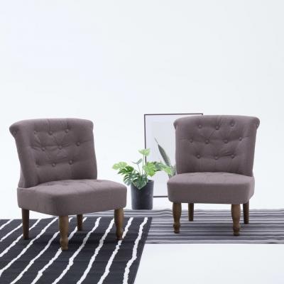 Emaga vidaxl krzesło w stylu francuskim, taupe, materiałowe