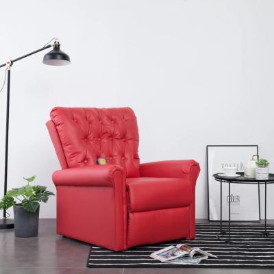 Emaga vidaxl rozkładany fotel masujący, czerwony, sztuczna skóra