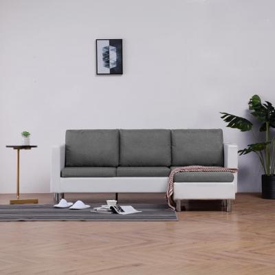 Emaga vidaxl 3-osobowa sofa z poduszkami, biała, sztuczna skóra