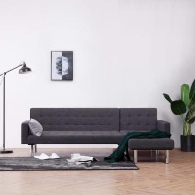 Emaga vidaxl sofa w kształcie litery l, ciemnoszara, poliester