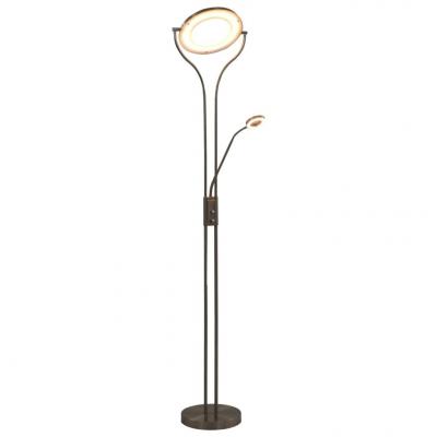 Emaga vidaxl lampa stojąca, 18 w, srebrna, 180 cm, przyciemniana