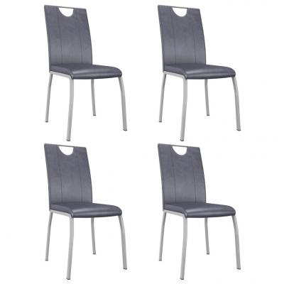 Emaga vidaxl krzesła stołowe, 4 szt., zamszowy szary, sztuczna skóra