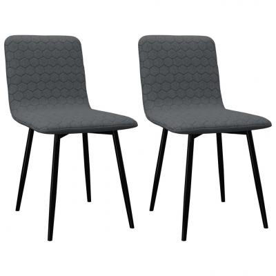 Emaga vidaxl krzesła jadalniane, 2 szt., ciemnoszare, tapicerowane tkaniną