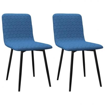 Emaga vidaxl krzesła jadalniane, 2 szt., niebieskie, tapicerowane tkaniną