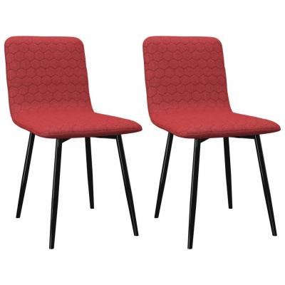 Emaga vidaxl krzesła jadalniane, 2 szt., czerwone wino, tapicerowane tkaniną
