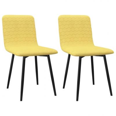 Emaga vidaxl krzesła jadalniane, 2 szt., żółte, tapicerowane tkaniną