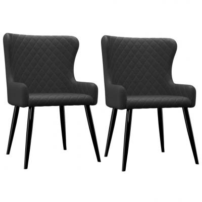 Emaga vidaxl krzesła do jadalni, 2 szt., czarne, tapicerowane tkaniną
