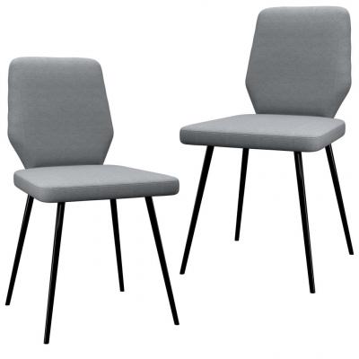 Emaga vidaxl krzesła stołowe, 2 szt., jasnoszare, tapicerowane tkaniną