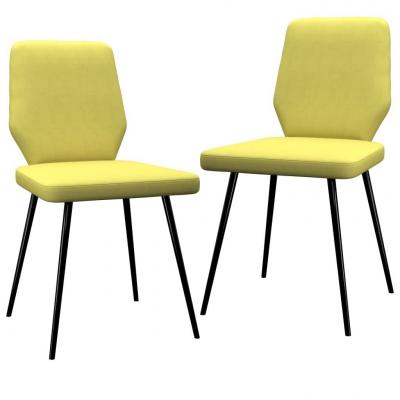 Emaga vidaxl krzesła stołowe, 2 szt., kolor limonkowy żółty, tkanina