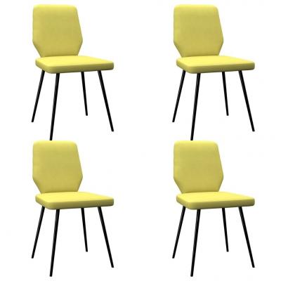 Emaga vidaxl krzesła stołowe, 4 szt., kolor limonkowy żółty, tkanina