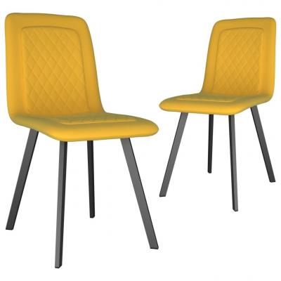 Emaga vidaxl krzesła stołowe, 2 szt., żółte, aksamit