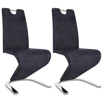 Emaga vidaxl krzesła o zygzakowatej formie, 2 szt., szare, sztuczny zamsz
