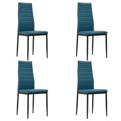 Emaga vidaxl krzesła jadalniane, 4 szt., morski błękit, sztuczna skóra