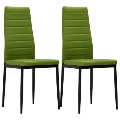 Emaga vidaxl krzesła jadalniane, 2 szt., limonkowa zieleń, sztuczna skóra