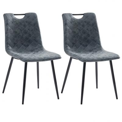 Emaga vidaxl krzesła jadalniane, 2 szt., czarne, sztuczna skóra