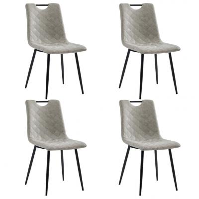 Emaga vidaxl krzesła jadalniane, 4 szt., szare, sztuczna skóra