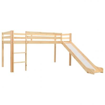 Emaga vidaxl wysoka rama łóżka dziecięcego, zjeżdżalnia i drabinka, 97x208cm