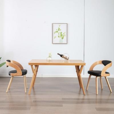 Emaga vidaxl krzesła do jadalni, 2 szt., czarne, gięte drewno i ekoskóra